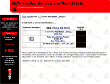 Tablet Screenshot of mills-auction.com